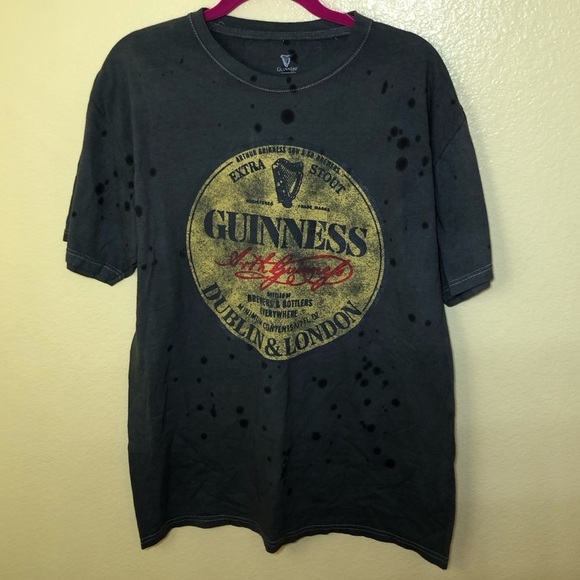 Guinness Shirt Dark Gray Short Sleeve Graphic Tee size L - Picture 5 of 10